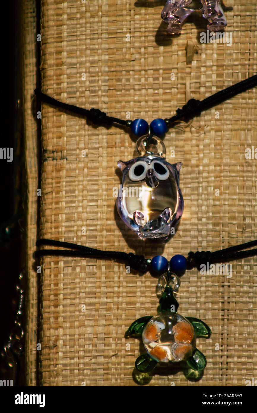 Reims France November 22, 2019 Closeup of decorative objects sold at