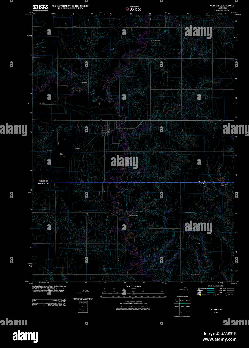 Map of ulysses nebraska hires stock photography and images Alamy