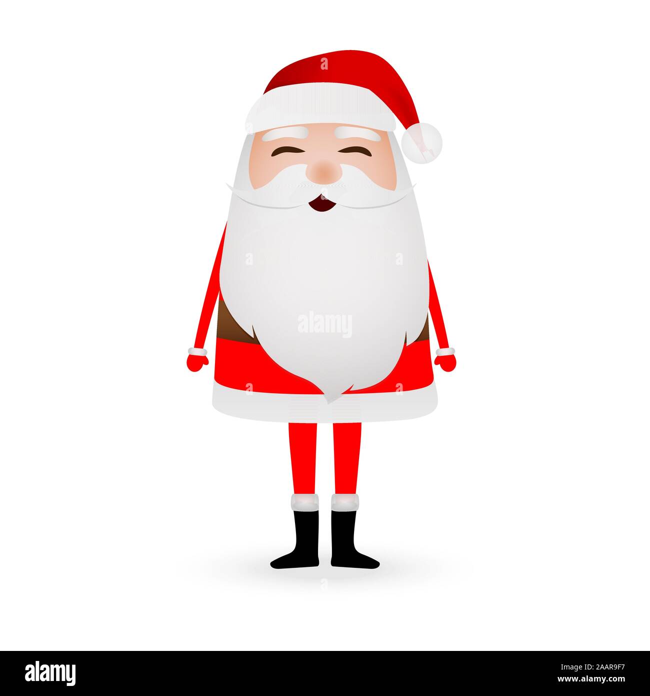 Cartoon funny santa claus waving hand on white Stock Vector Image & Art ...