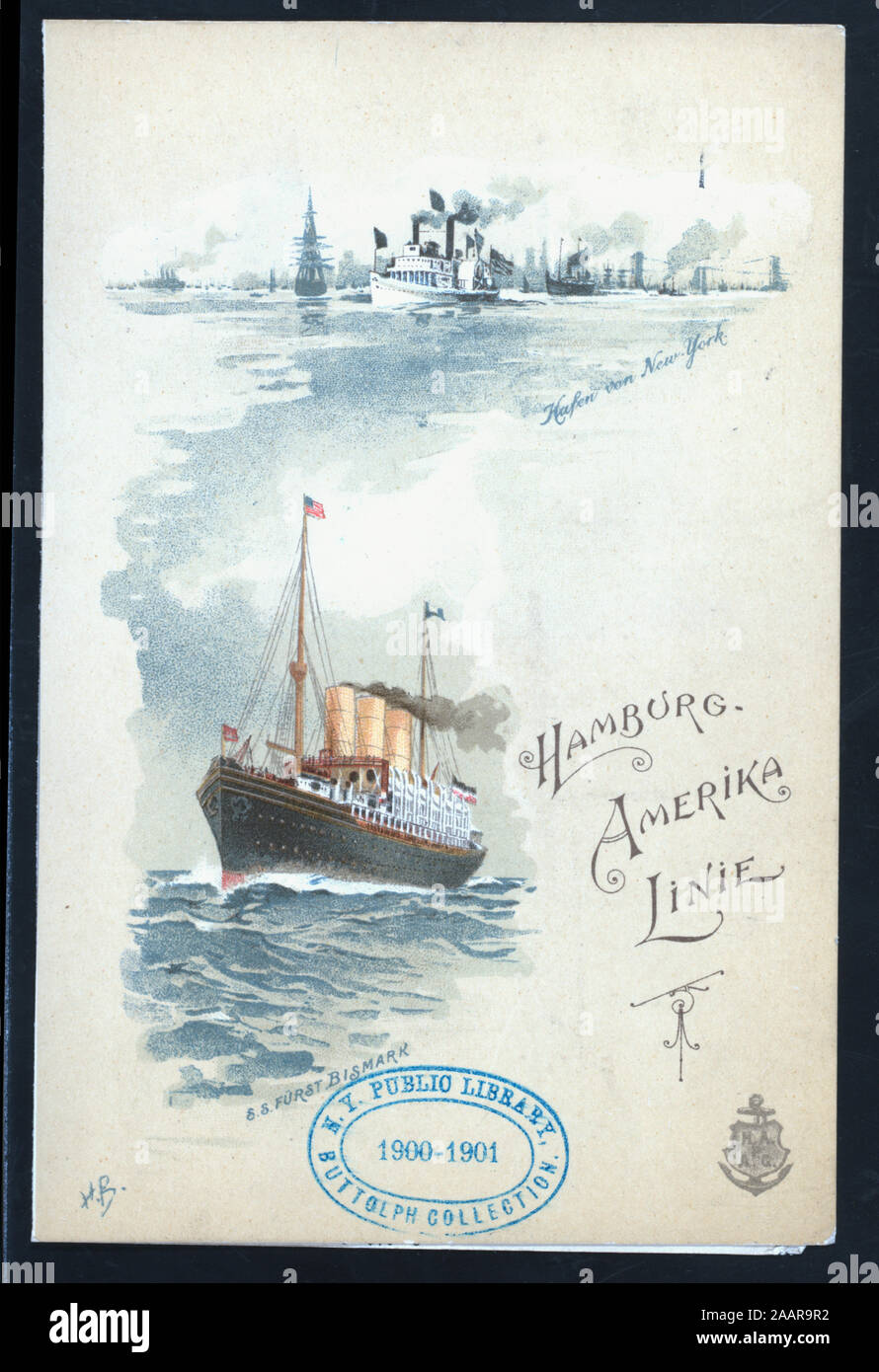 DINNER (held by) HAMBURG-AMERIKA LINIE (at) SS AUGUSTE VICTORIA (SS;) SEPARATE GERMAN AND ENGLISH MENU LISTINGS;MUSICAL PROGRAM;NUMEROUS ILLUSTRATIONS 1900-2651; DINNER [held by] HAMBURG-AMERIKA LINIE [at] SS AUGUSTE VICTORIA (SS;) Stock Photo