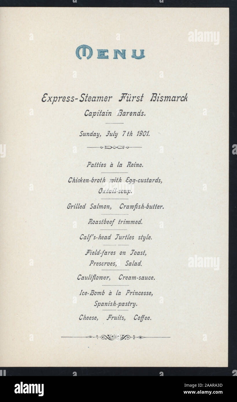 Dinner Held By Hamburg Amerika Linie At Ss Furst Bismarck Ss Ship At Sea Musician On Back Cover Menu In German And English Musical Program Citation Reference 1901 11b Dinner Held By Hamburg Amerika Linie At Dinner Held By Hamburg Amerika Linie At Ss Furst Bismarck Ss Ship At Sea Musician On Back Cover Menu In German And English Musical Program Citation Reference 1901 11b Dinner Held By Hamburg Amerika Linie At