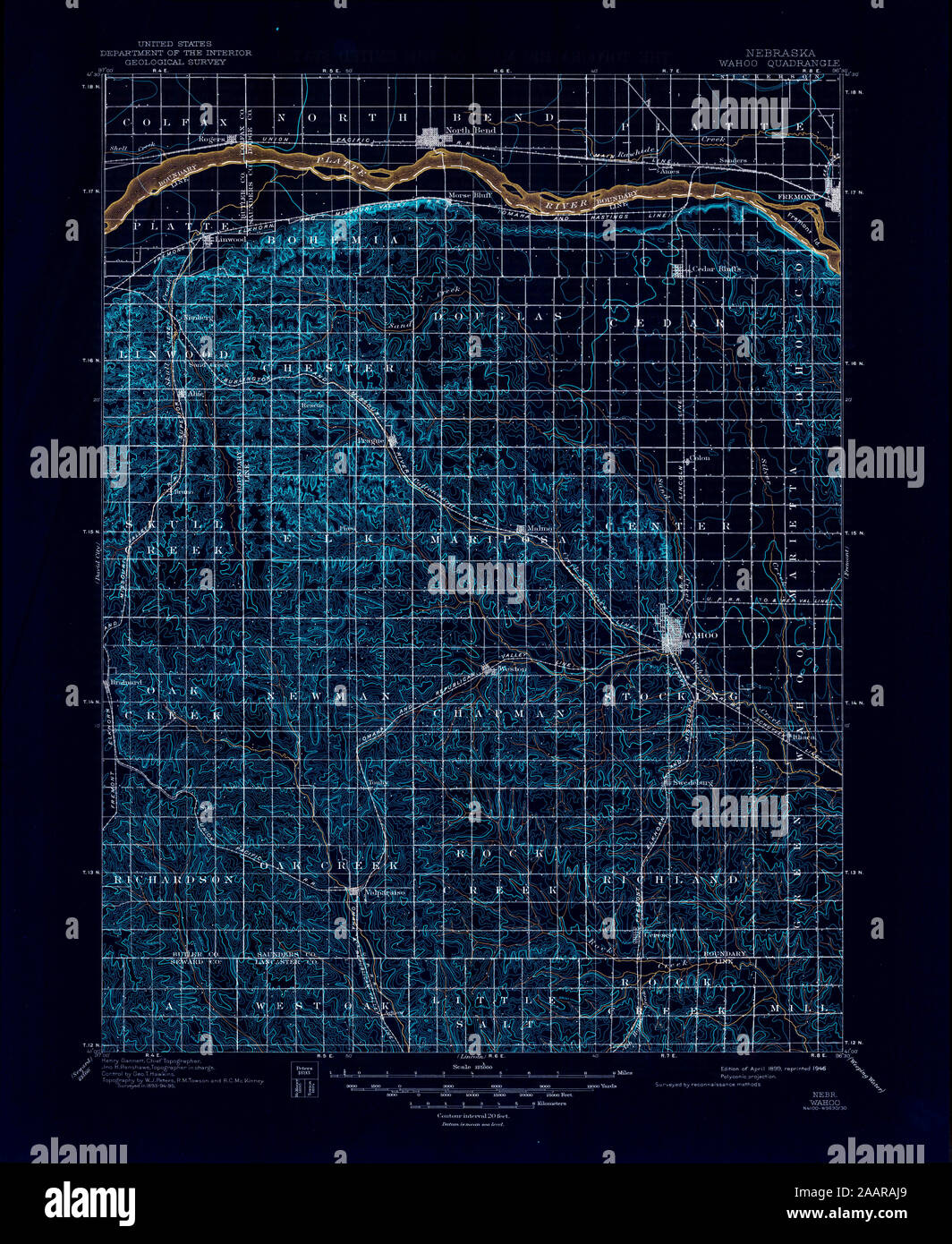 Map of wahoo nebraska hires stock photography and images Alamy