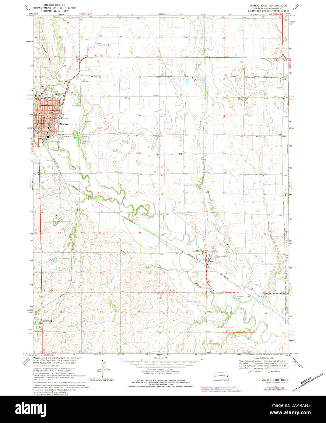 Map of wahoo nebraska hires stock photography and images Alamy