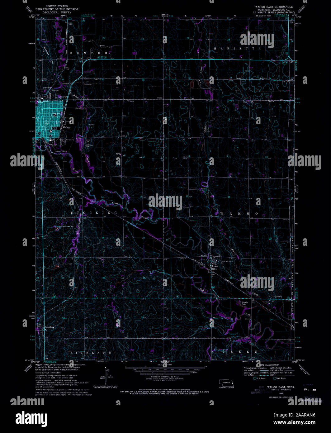 Map of wahoo nebraska hires stock photography and images Alamy