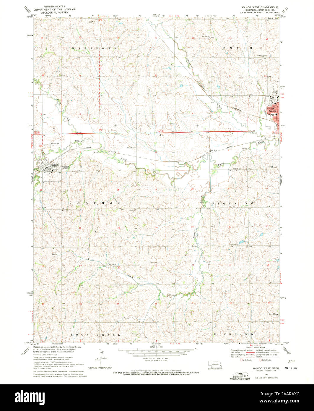 Map of wahoo nebraska hires stock photography and images Alamy