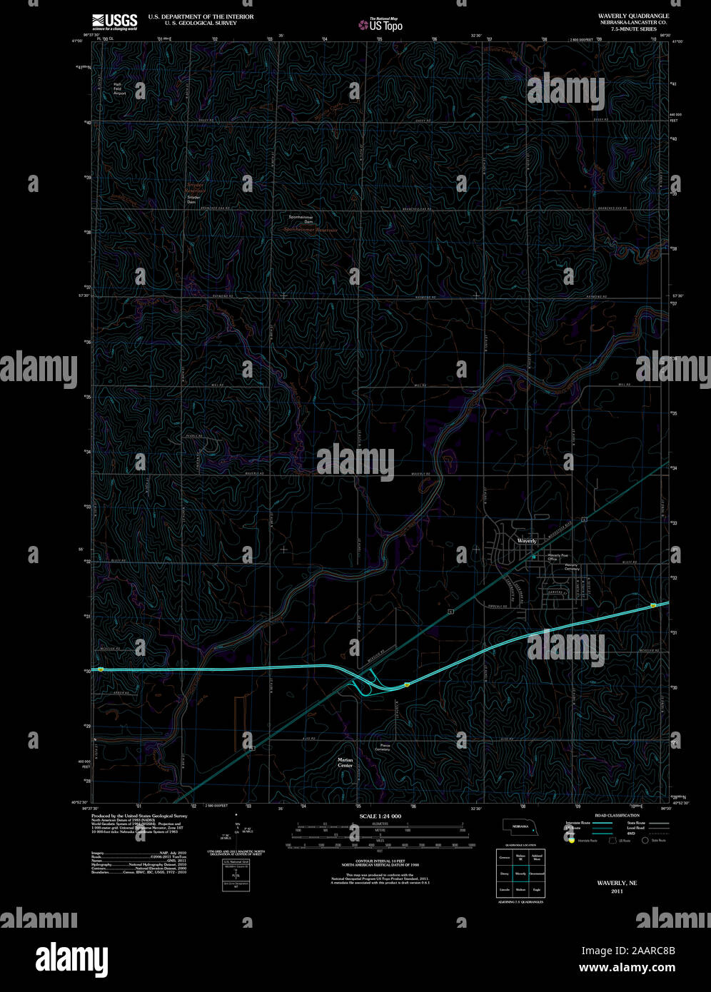 Map of waverly nebraska hi-res stock photography and images - Alamy