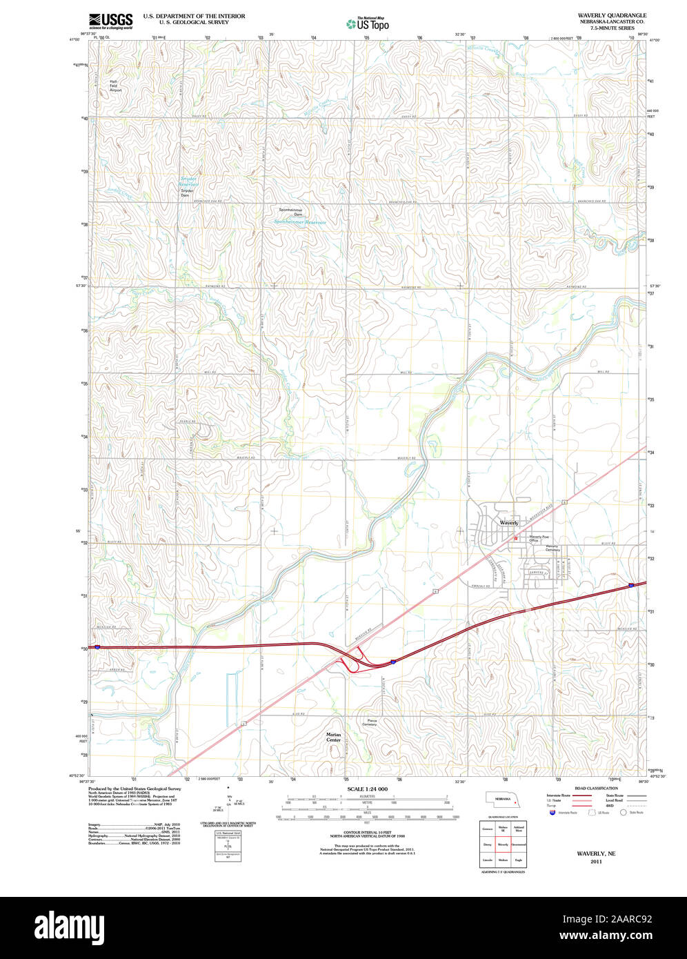 Map of waverly nebraska hires stock photography and images Alamy