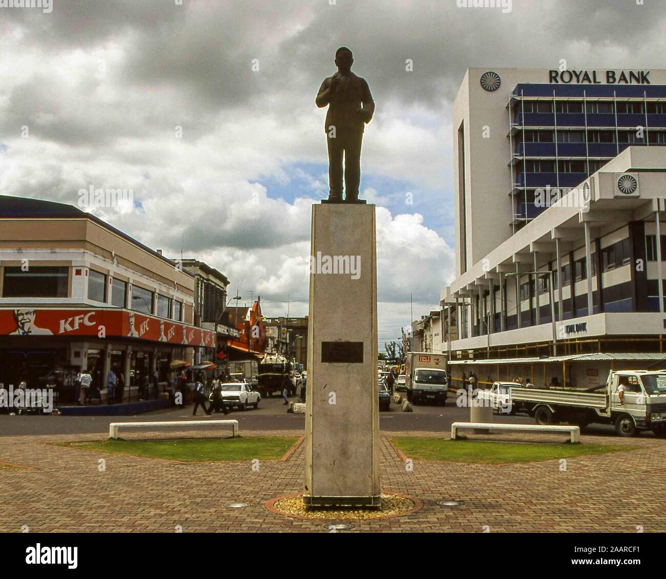 Port Of Spain, Trinidad & Tobago. 12th Apr, 2000. A statue of Captain A