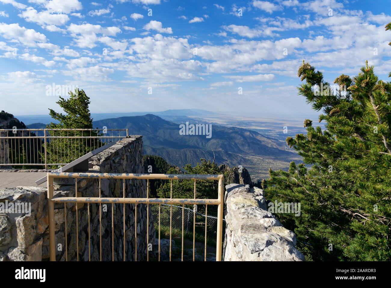 Overlook from Sandia Crest in the Sandia Mountains near Albuquerque, New Mexico Stock Photo