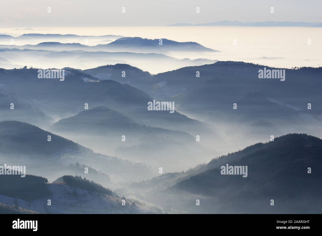 Blick von der Hornisgrinde auf den Nordschwarzwald, Baden-Württemberg Stock Photo