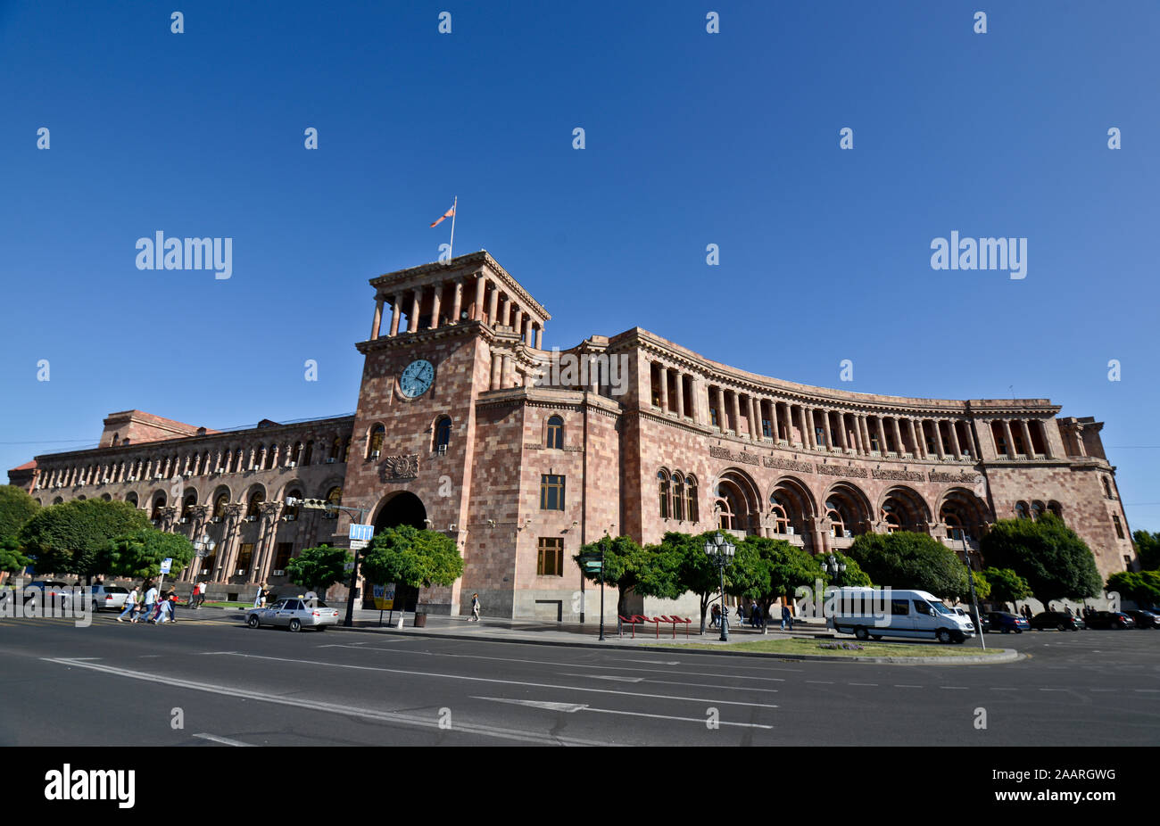 Yerevan: Republic Square, Government of the Republic of Armenia building Stock Photo