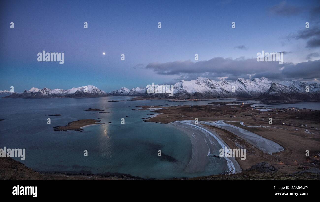 Shot in Flakstad municipality, from the western part of Lofoten islands. Stock Photo