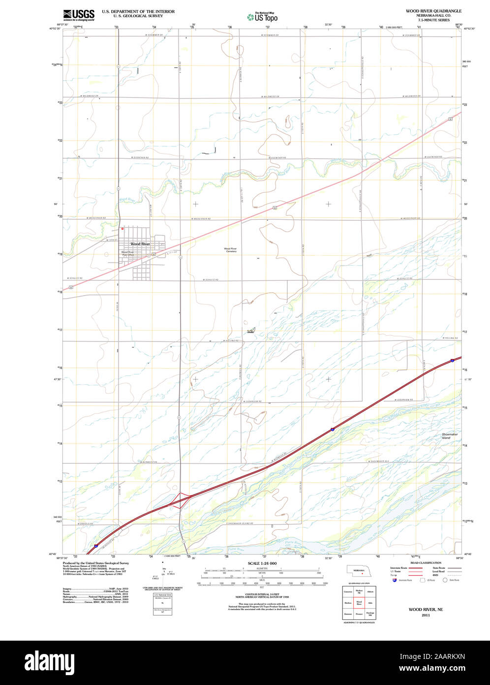 Wood river nebraska map Cut Out Stock Images & Pictures Alamy
