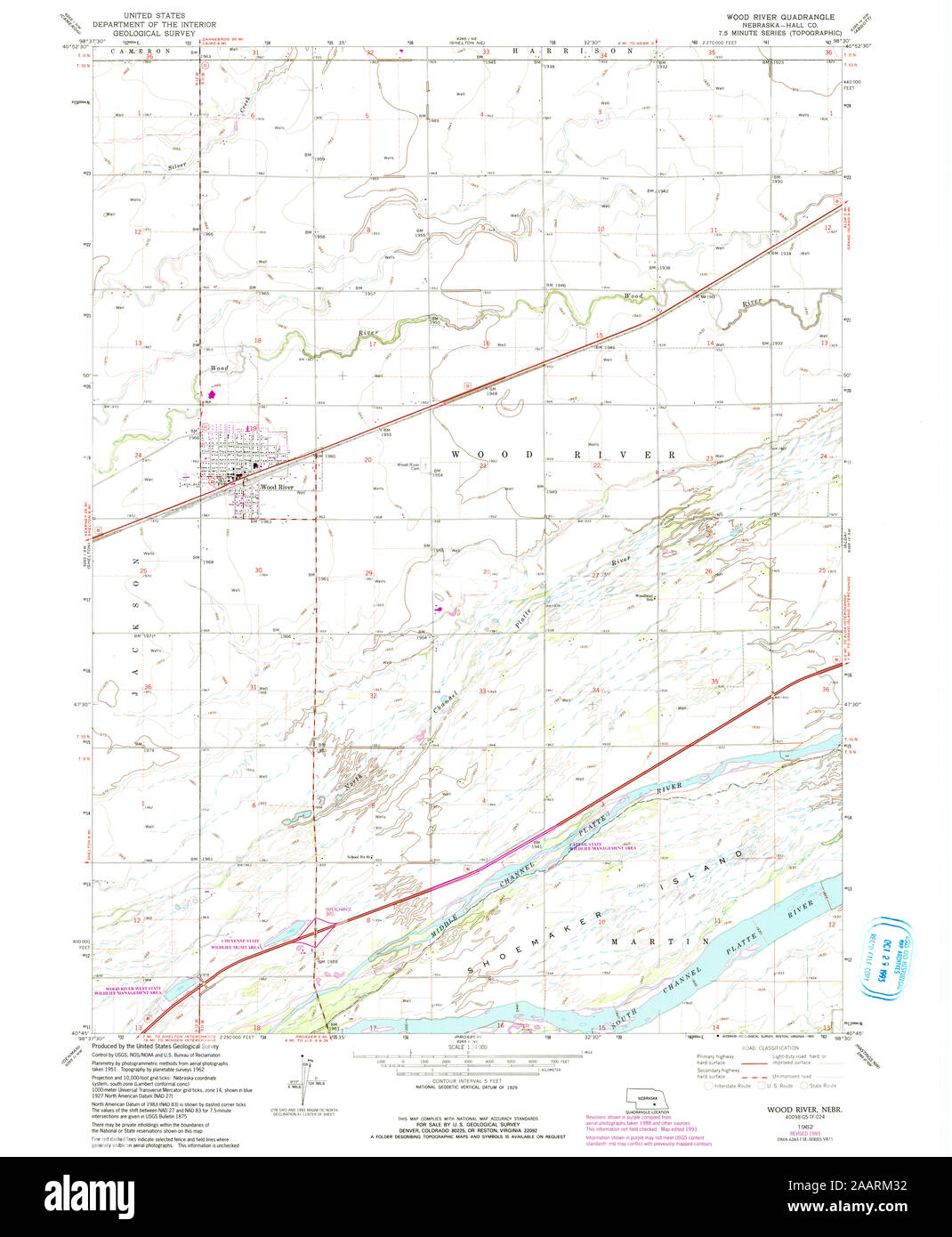 Wood river nebraska map Cut Out Stock Images & Pictures Alamy