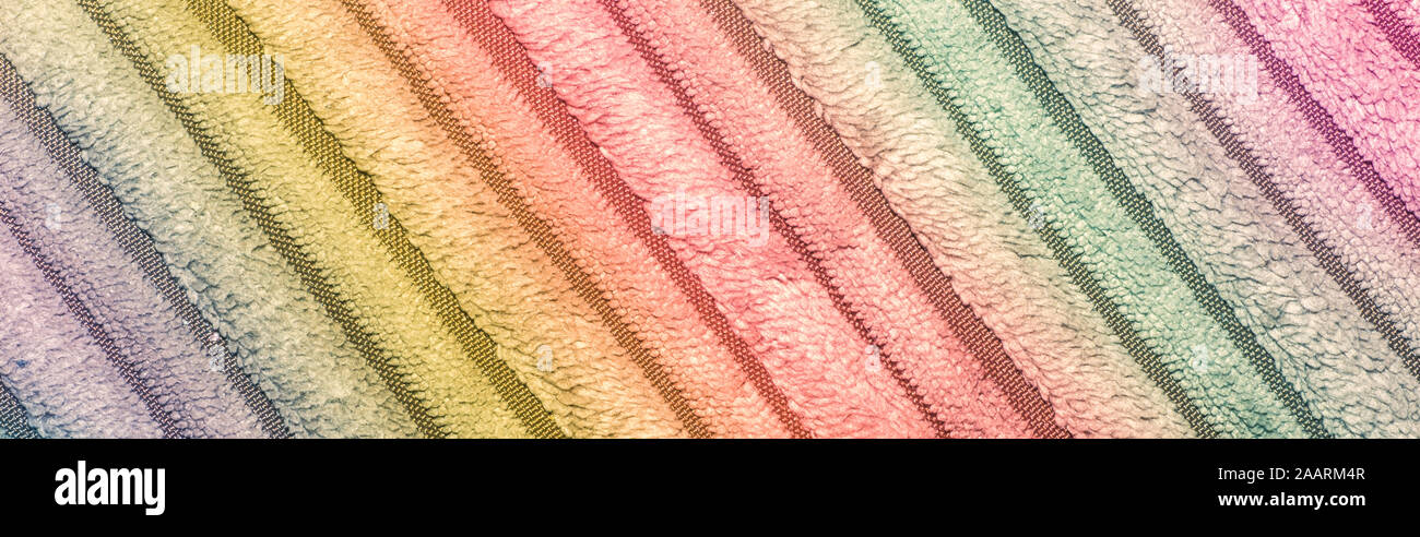 Vector seamless pattern with colorful rainbow hand drawn knitted stripes Stock Photo