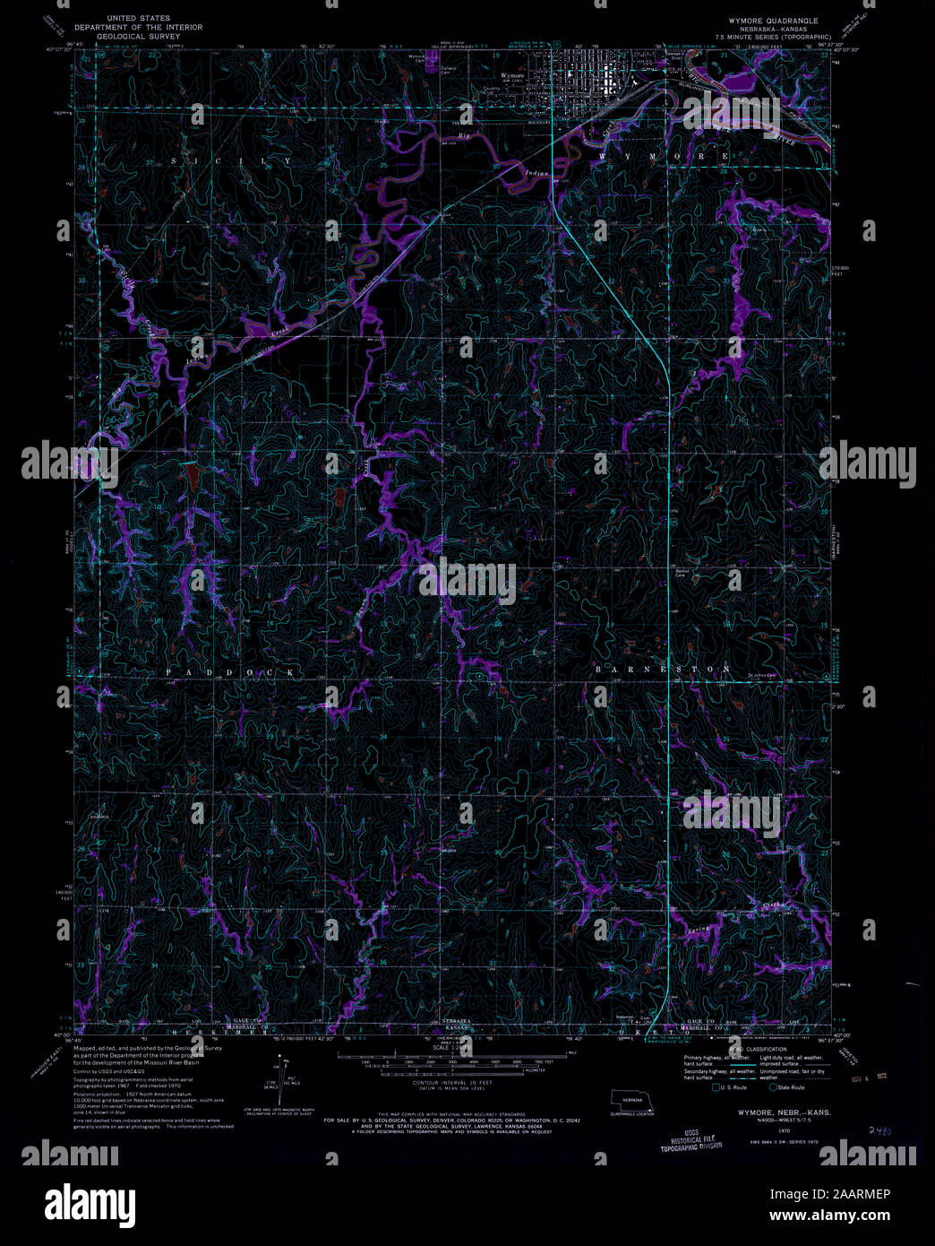Map of wymore nebraska hires stock photography and images Alamy