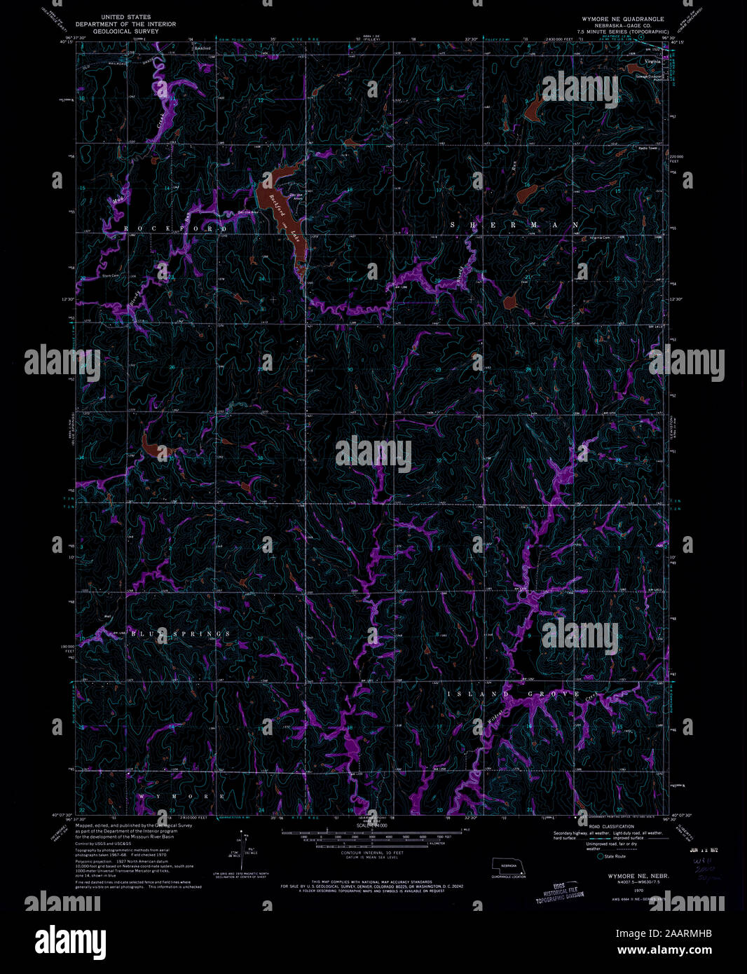 Map of wymore nebraska hires stock photography and images Alamy