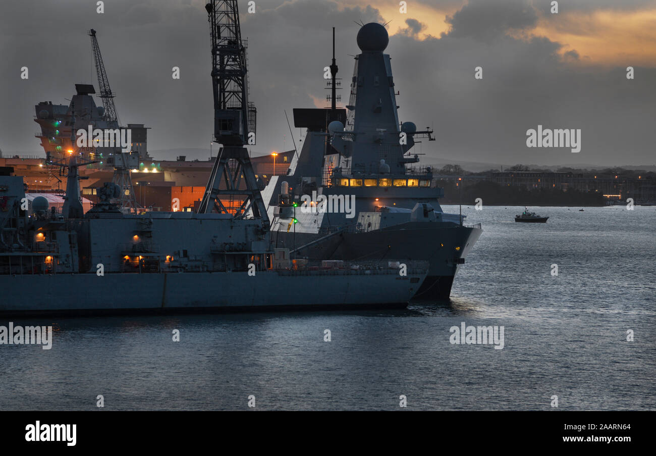Portsmouth Naval Base one of three major naval bases in the UK for the  Royal Navy Stock Photo - Alamy