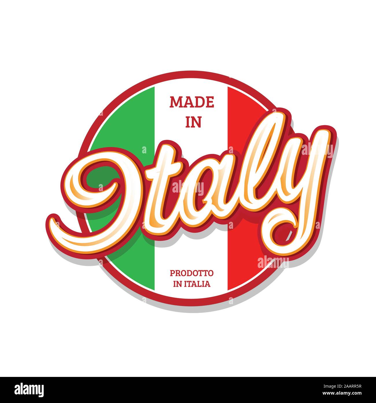 Made in Italy sign button with flag Stock Vector