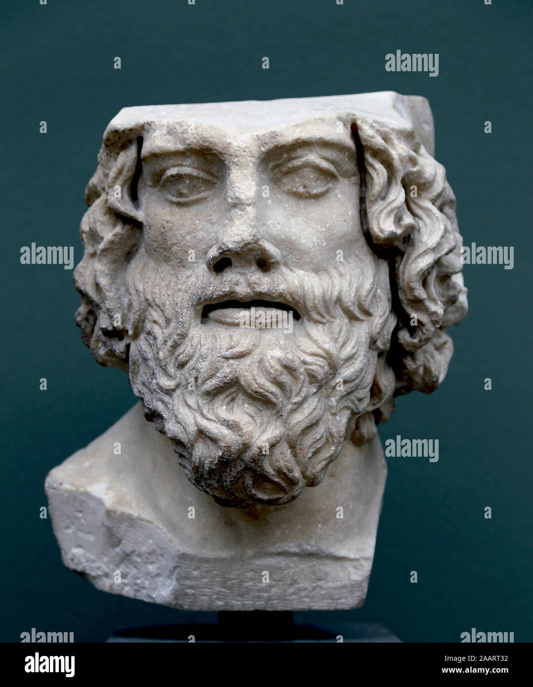 A Greek general (strategos). Marble sculpture C. 2nd cent. AD. Roman copy of a Greek original from 4th century BC. Carlsberg Glyptotek. Stock Photo