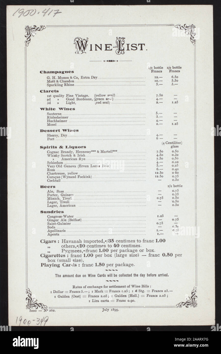 wine rate list