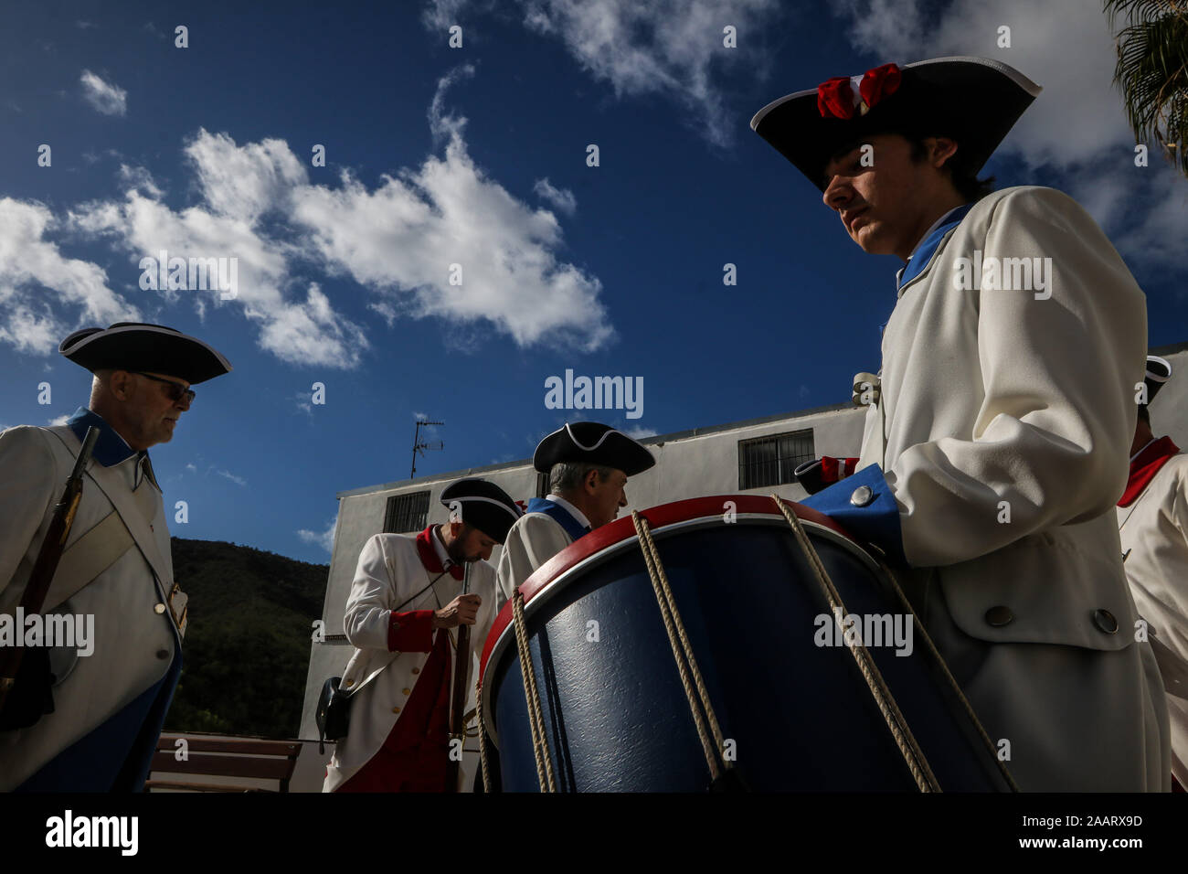 Malaga, Spain. 23rd Nov, 2019. The town council of Macharaviaya has twinned with the city of Galveston (texas) by the figure of Bernardo de GÃ¡lvez that has played such an important role in the history of Spain and the United States Credit: Lorenzo Carnero/ZUMA Wire/Alamy Live News Credit: ZUMA Press, Inc./Alamy Live News Stock Photo