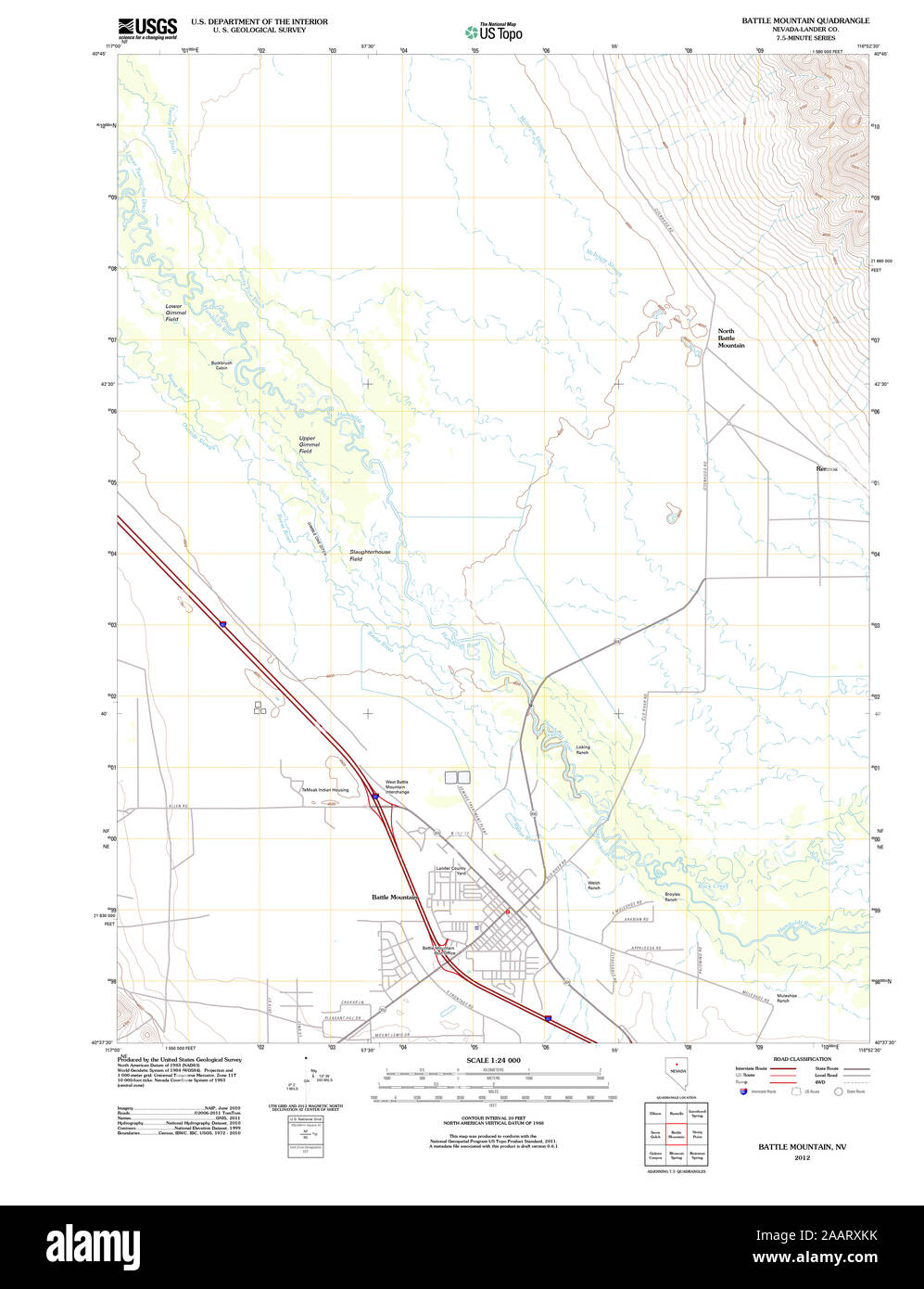 Map of battle mountain Cut Out Stock Images & Pictures Alamy