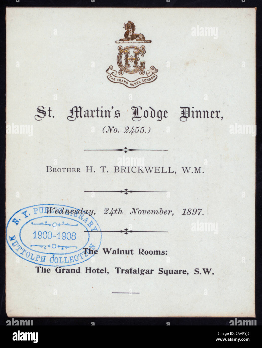 Dinner Held By St Martin S Lodge No2455 At Walnut Rooms
