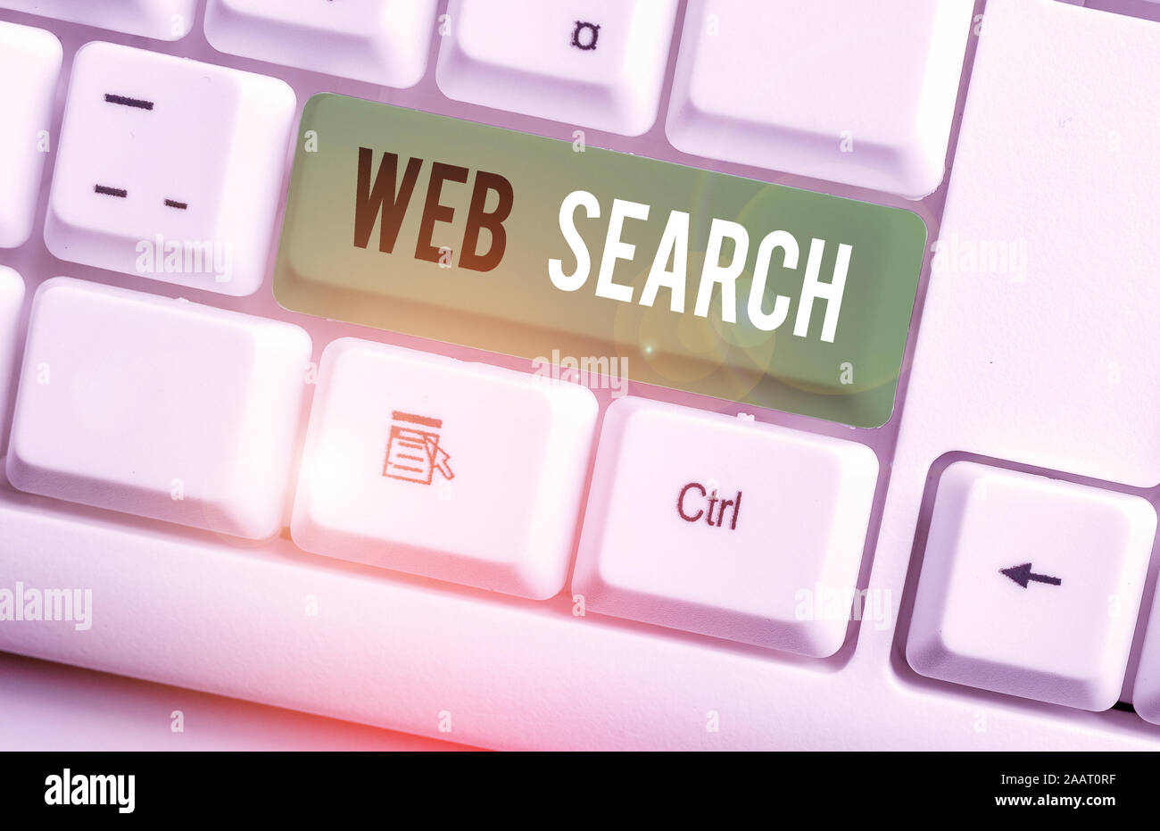 Search Web On Computer Writing note showing Web Search. Business concept for software system ...
