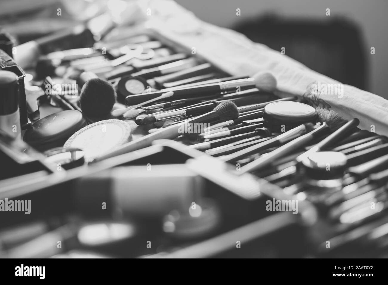 Make up artist's set of tools Stock Photo Alamy