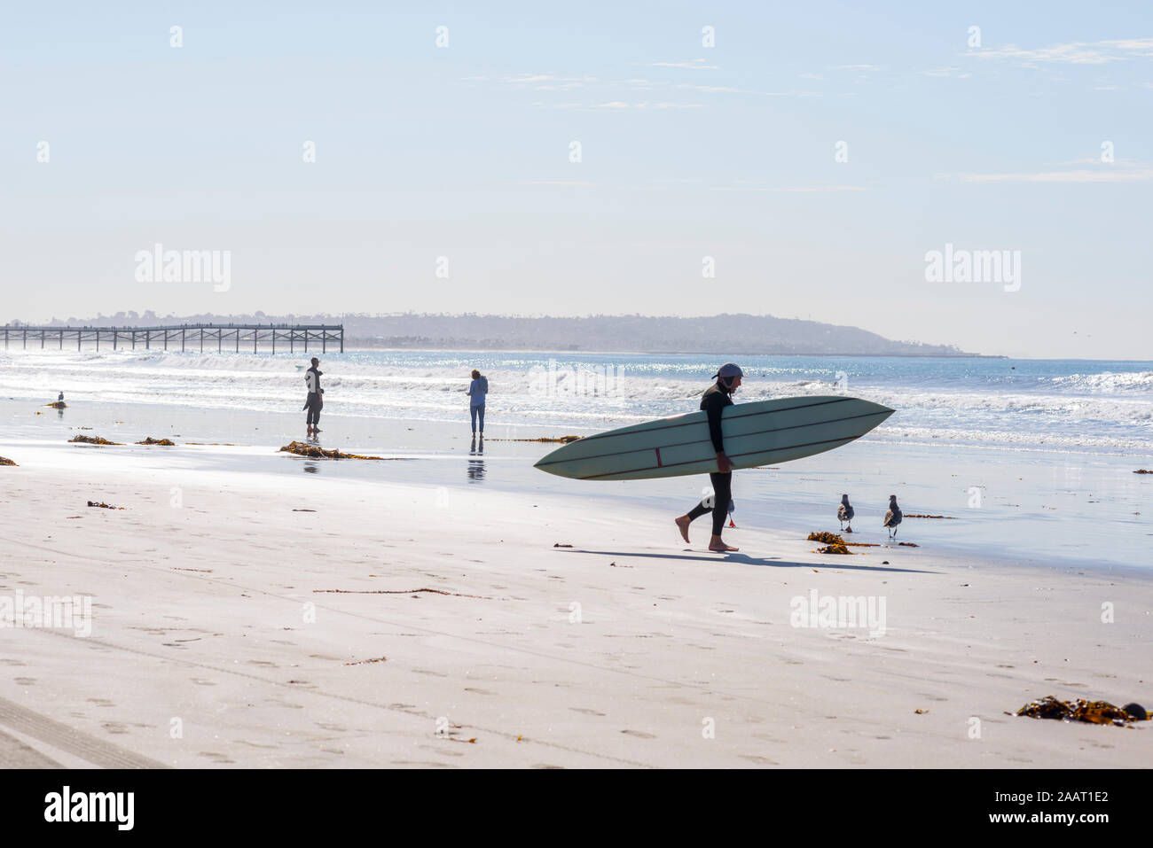 Tourmaline Beach on a November morning. San Diego, California, USA. Stock Photo