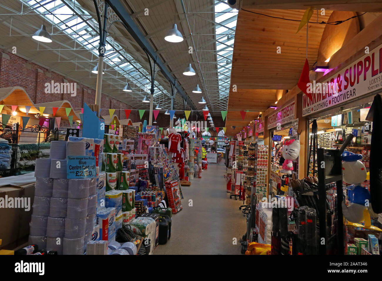 Inside Newtown Market, Market Street, Newtown, Powys, Wales, SY16 2PQ Stock Photo