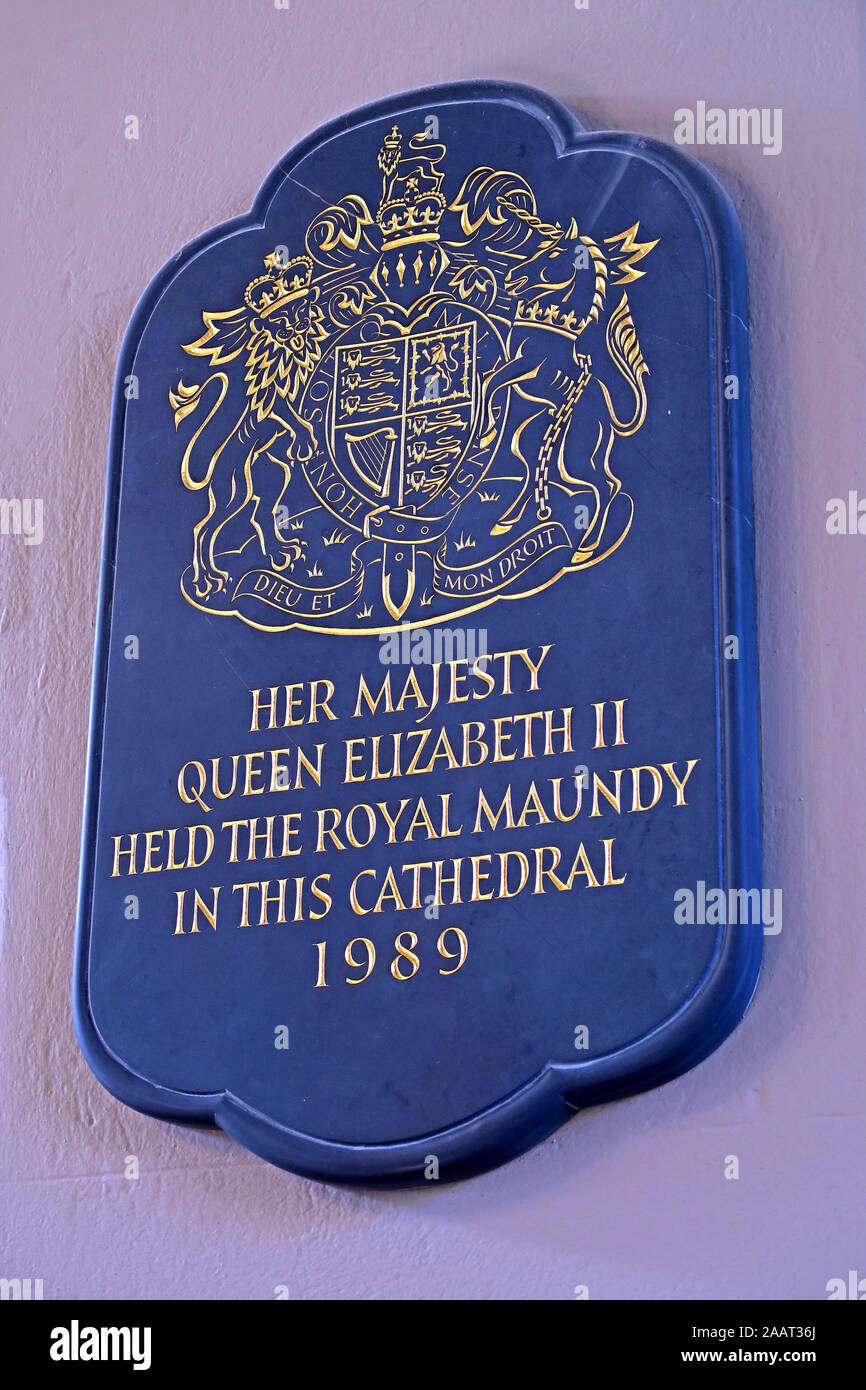 Her majesty Queen Elizabeth II, held the Royal Maundy, in This Cathedral, 1989 - St Philips Cathedral,Colmore Row, Birmingham B3 2QB Stock Photo