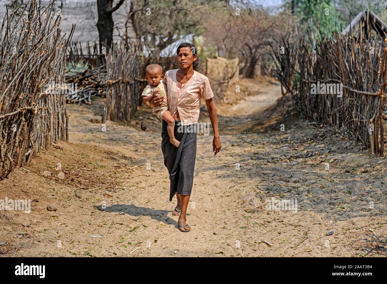 Villagers in Nyaung-U, the Mandalay region Myanmar Burma Stock Photo