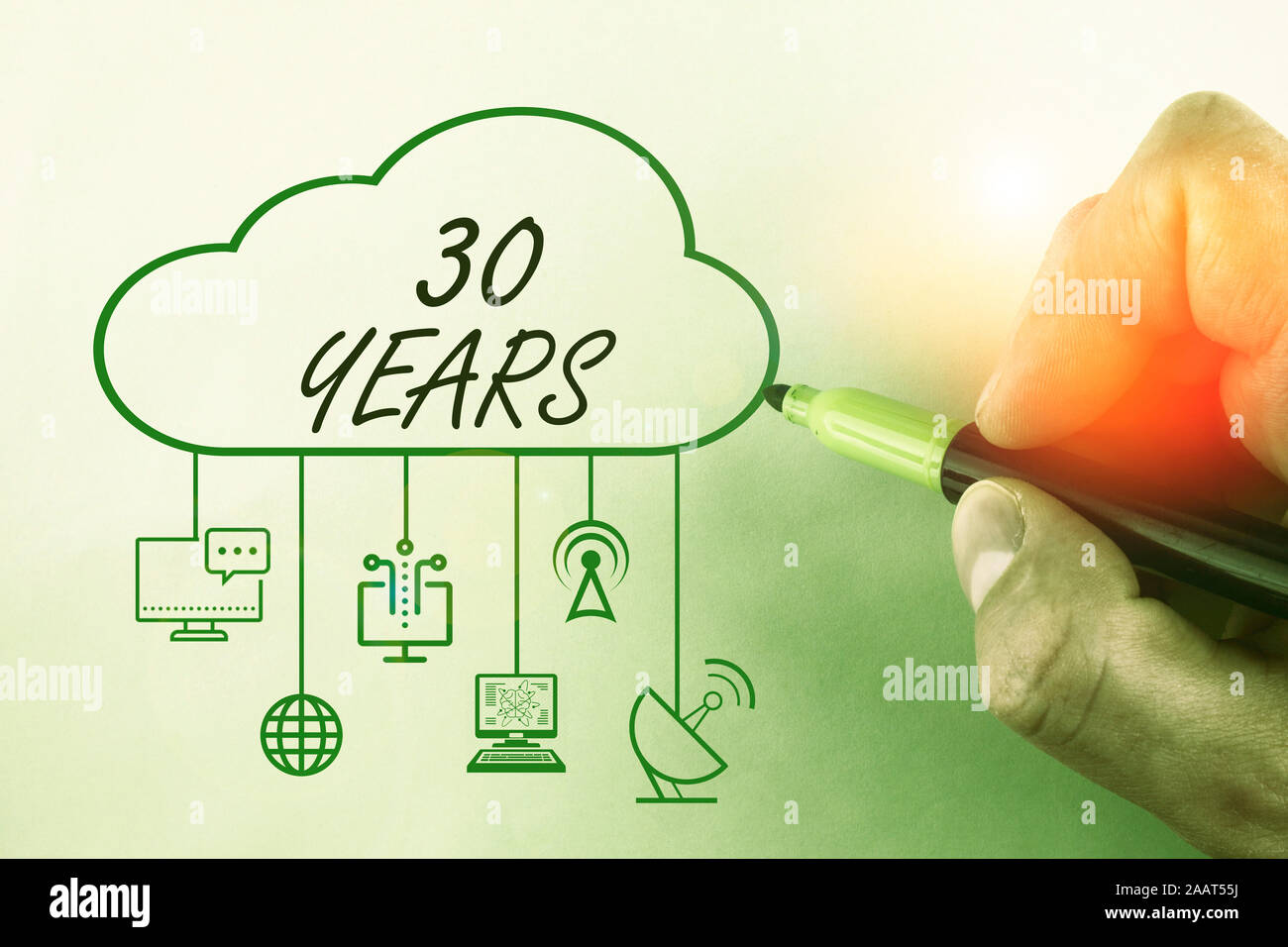 Conceptual hand writing showing 30 Years. Concept meaning Remembering ...