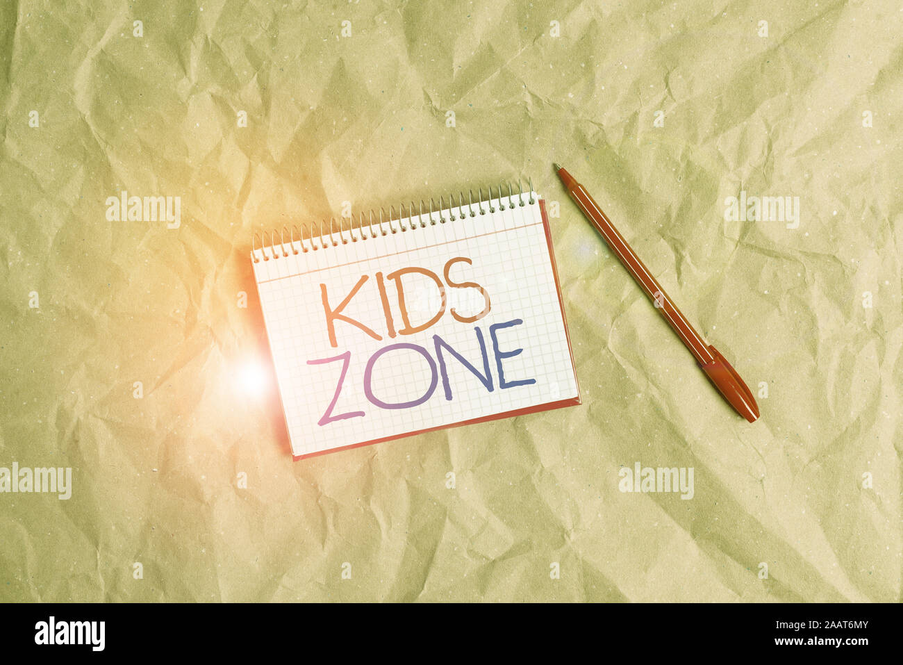 Writing note showing Kids Zone. Business concept for An area or a ...