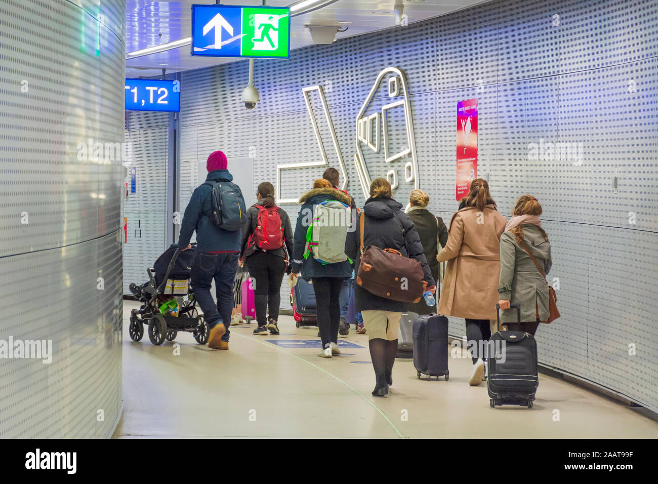 Travelers on the way to Helsinki Airport Stock Photo Alamy