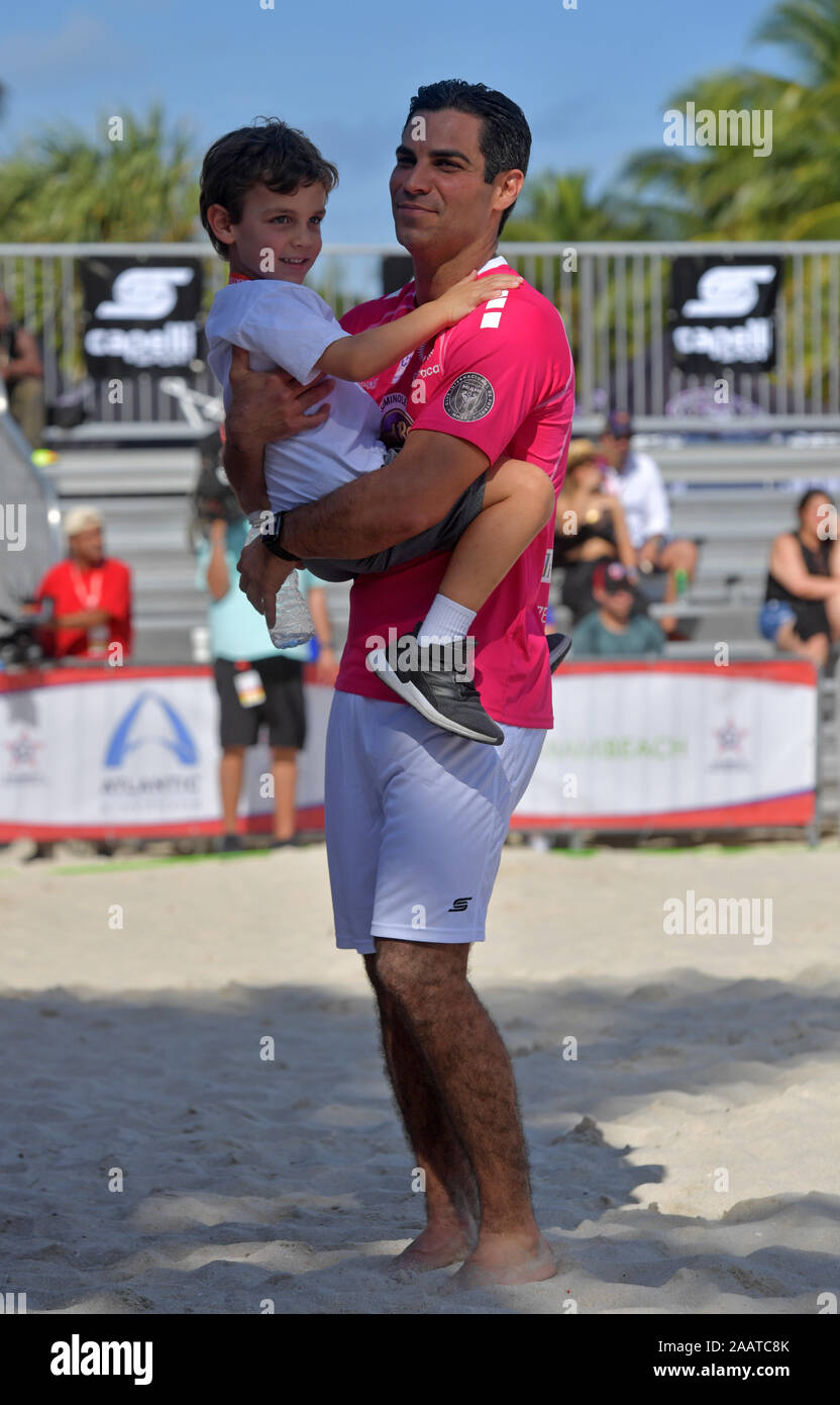 Florida, USA. 23rd Nov, 2019. Miami Beach, FL - NOVEMBER 23: attends the Celebrity Soccer Match Benefiting Best Buddies Charity at the North Beach Sand-Bowl on November 23, 2019 in Miami Beach, Florida. Credit: Storms Media Group/Alamy Live News Stock Photo
