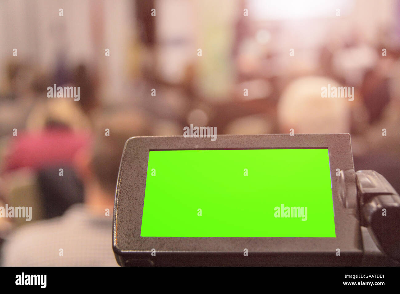 Digital video camera recording event. Business conference or seminar