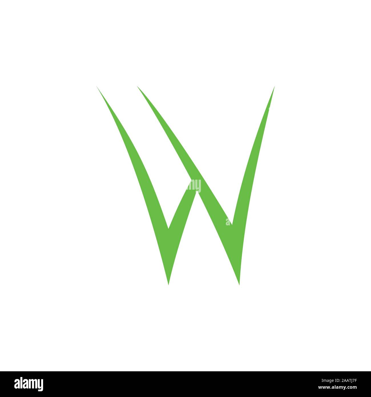 letter w simple green grass logo vector Stock Vector Image & Art - Alamy