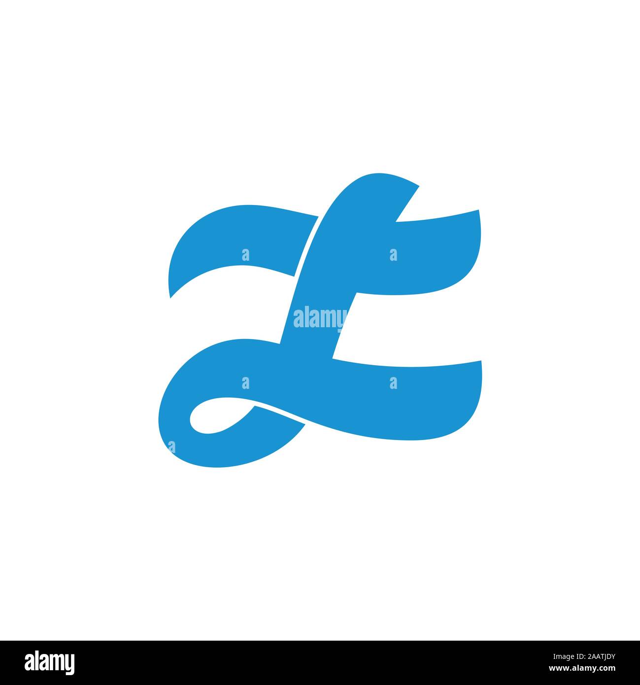 abstract letter l blue wavy design logo vector Stock Vector Image & Art ...