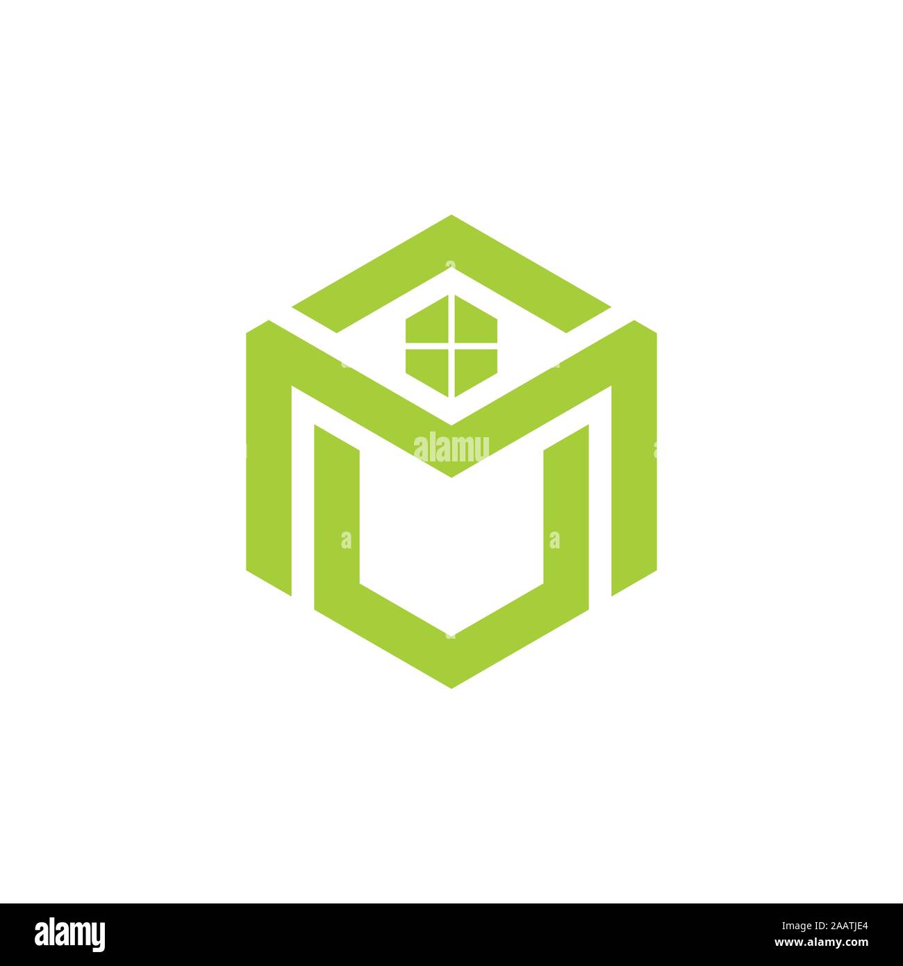 letter mu home geometric logo vector Stock Vector