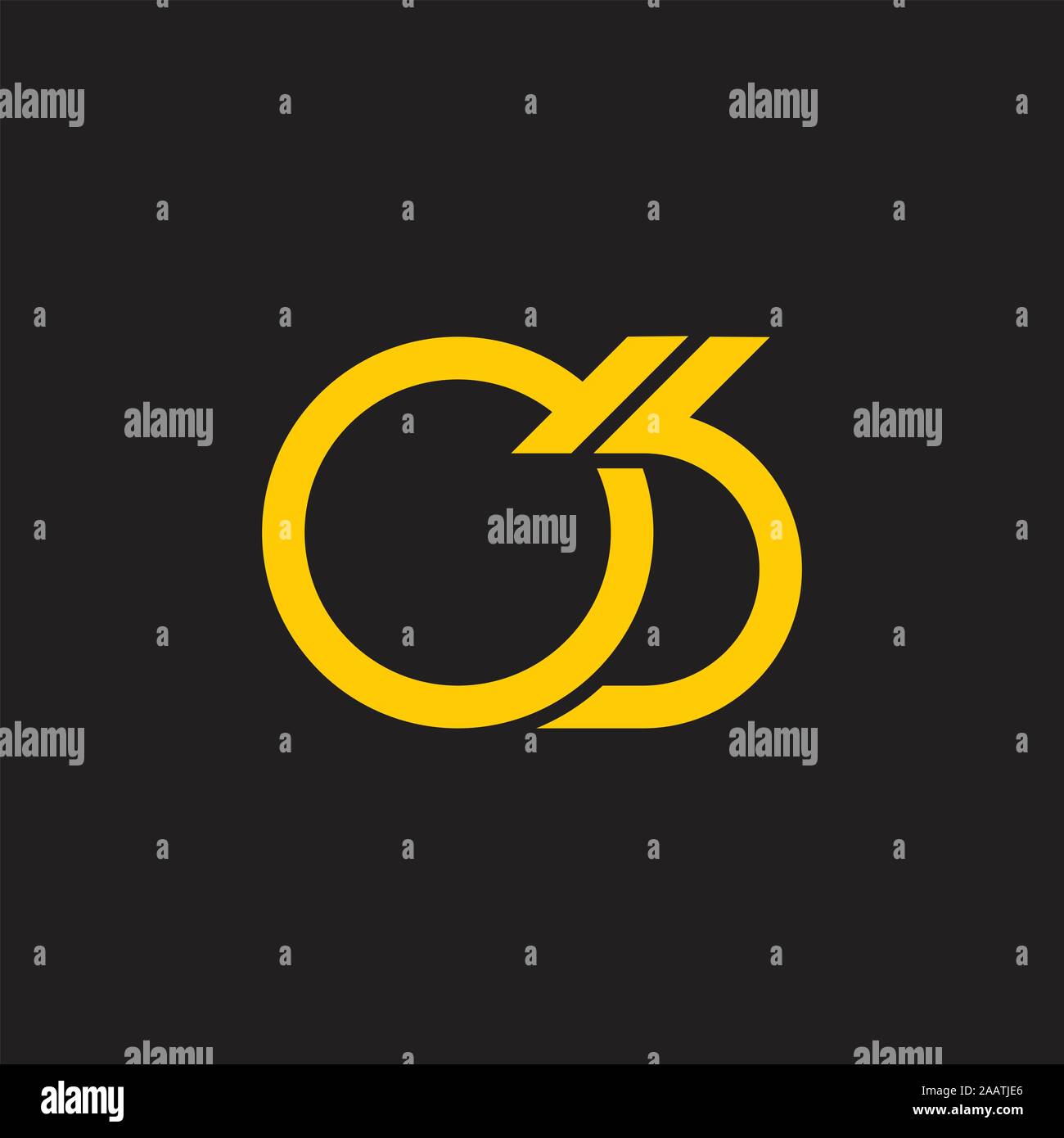 letters ob simple geometric line logo vector Stock Vector