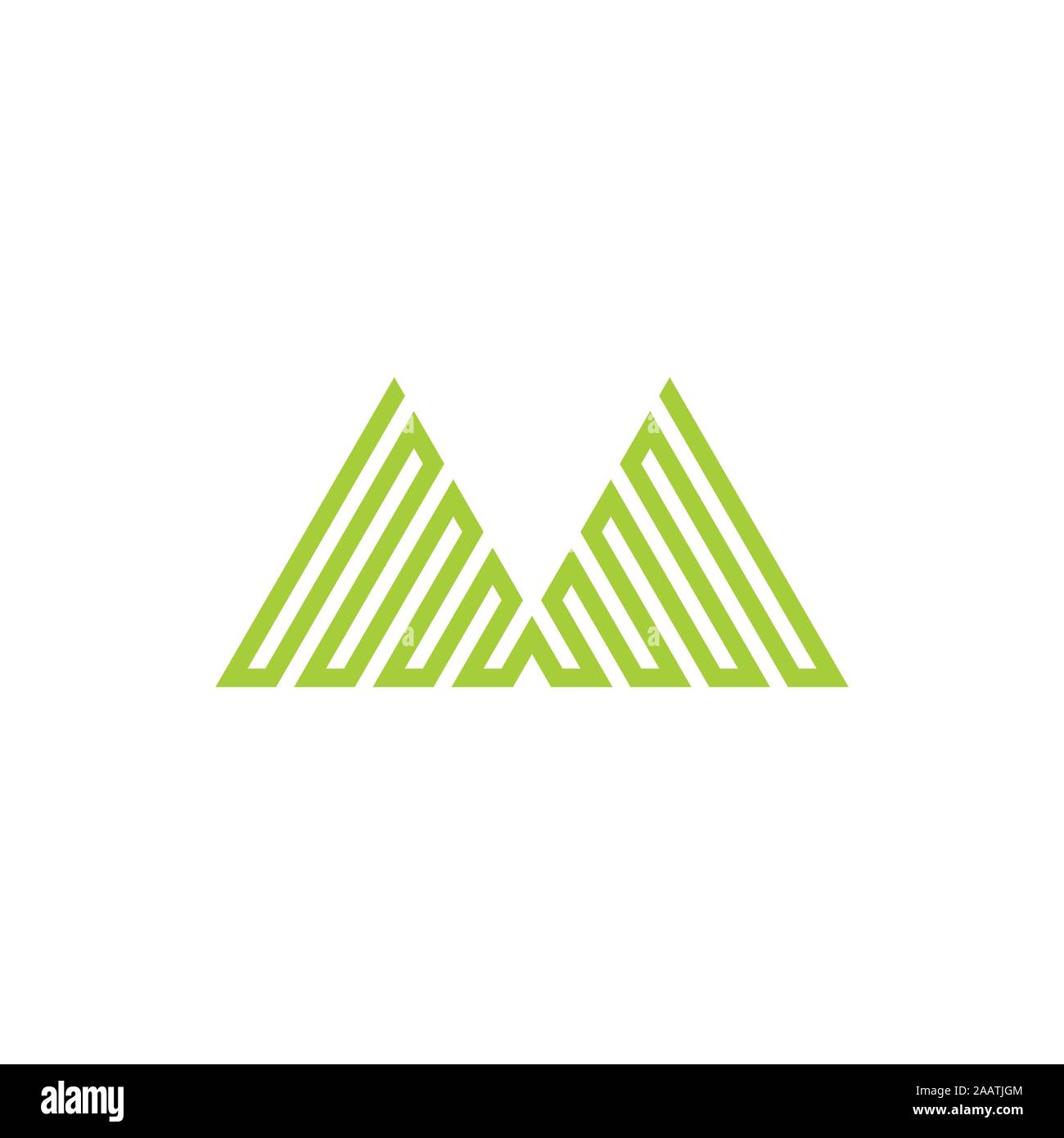 triangle stripes green mountain symbol vector Stock Vector