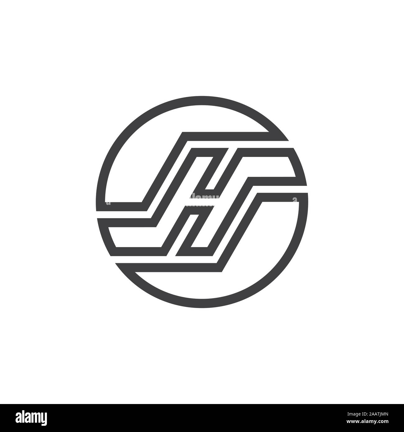letter h geometric line circle logo vector Stock Vector Image & Art - Alamy