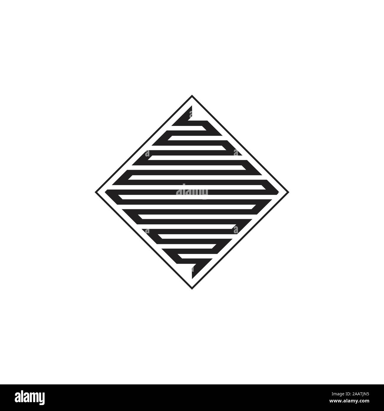 square stripes geometric linear logo Stock Vector