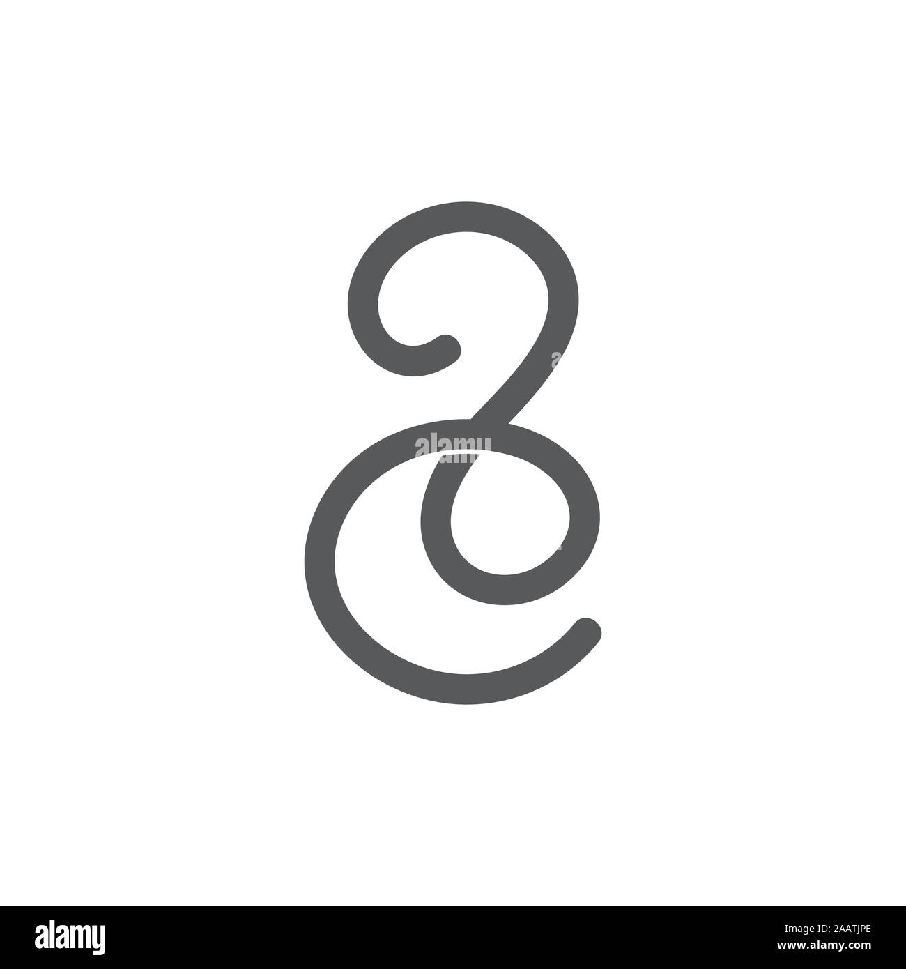 letter 2c ribbon curves loop logo vector Stock Vector Image & Art - Alamy