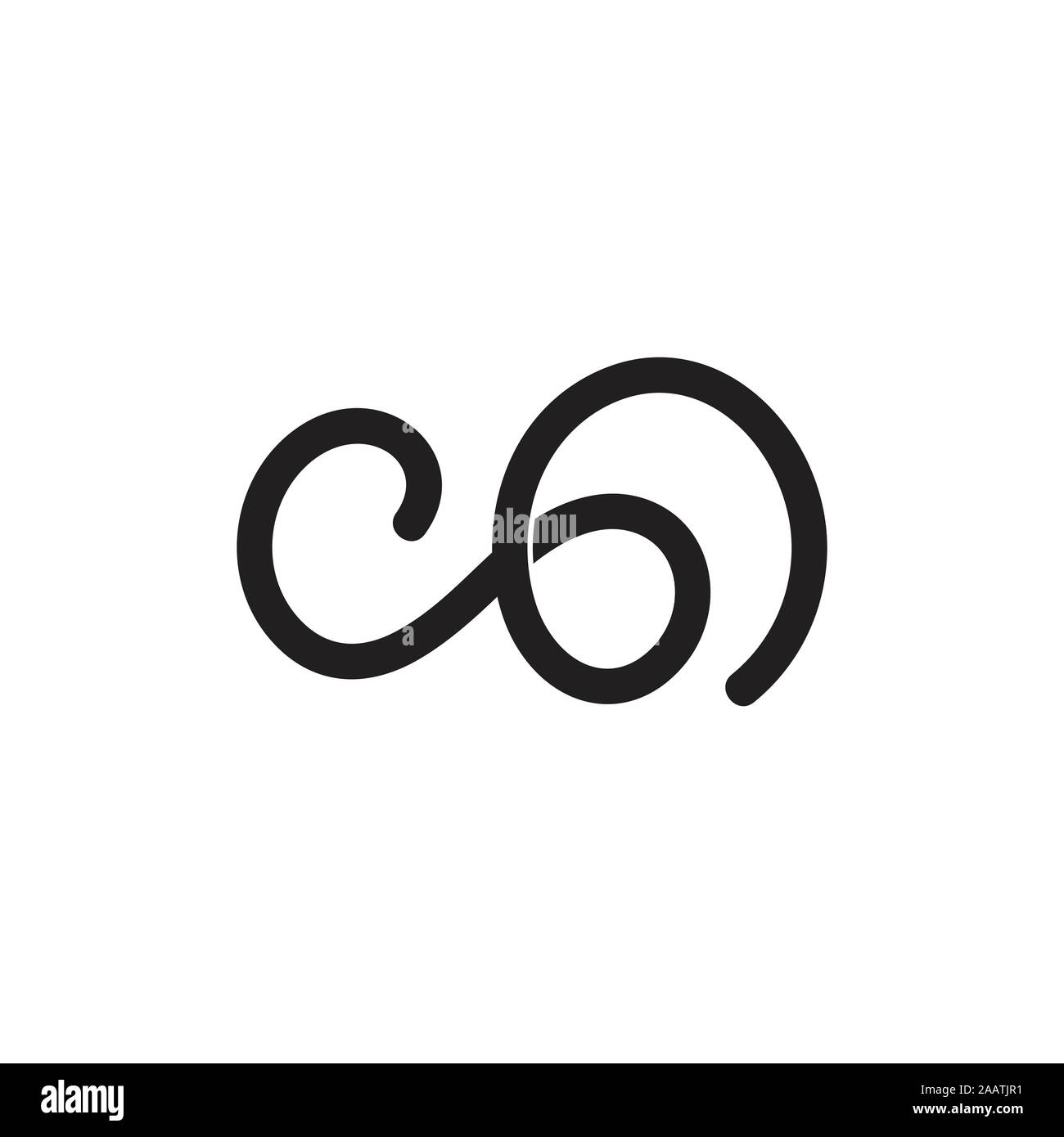 letter co loop circle ribbon logo vector Stock Vector