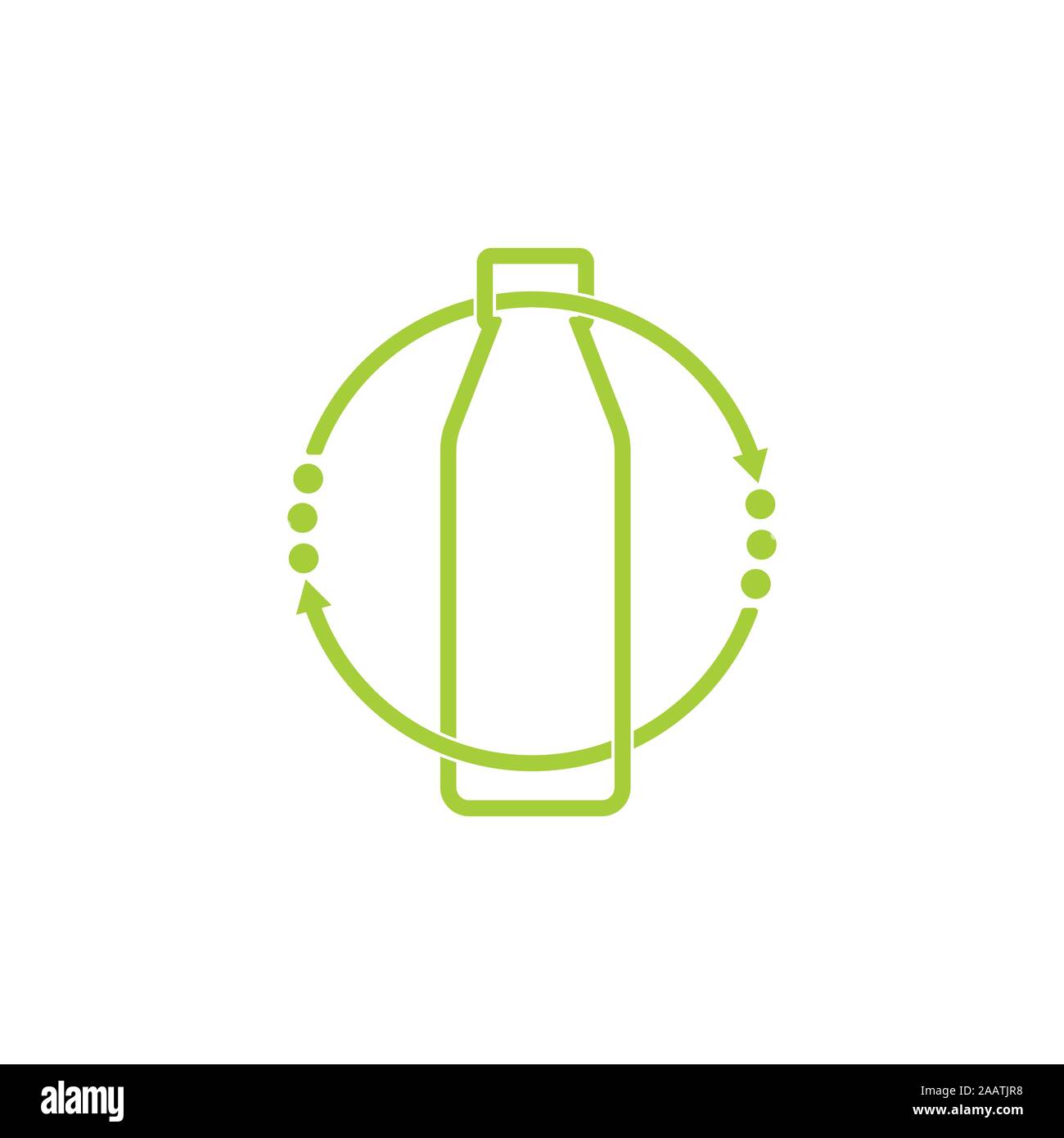 circle bottle arrow recycle symbol vector Stock Vector