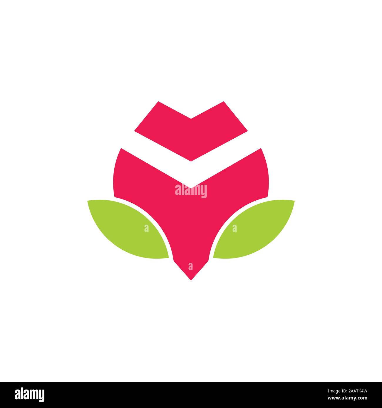 red rose leaf geometric symbol logo vector Stock Vector